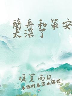 兰舟和策安肉 太深了