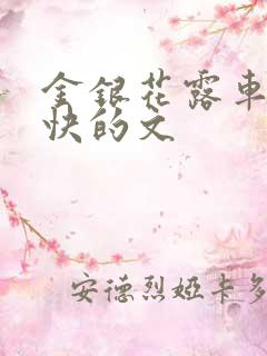 金银花露车速最快的文