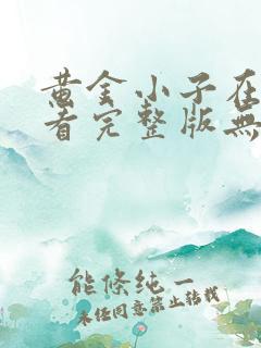 黄金小子在线观看完整版无删减高清