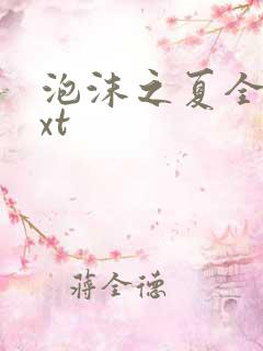 泡沫之夏全集txt