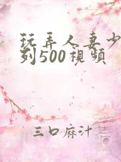 玩弄人妻少妇系列500视频