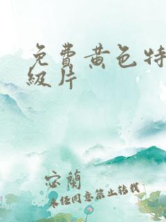 免费黄色特黄一级片