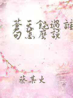 苍天饶过谁上一句怎么说