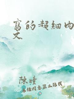 写的超细肉汁水文