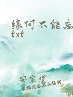 缘何不能忘记你txt