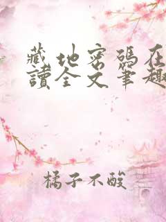 藏地密码在线阅读全文笔趣阁