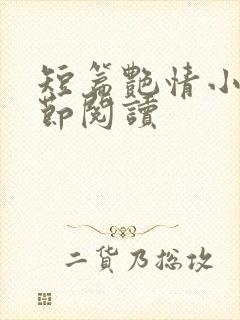 短篇艳情小说分节阅读