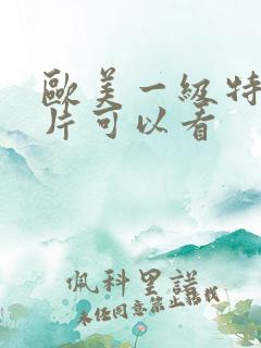 欧美一级特黄大片可以看