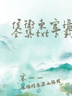 侯卫东官场笔记全集txt下载