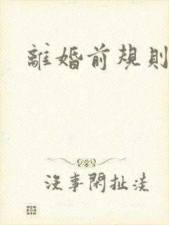 离婚前规则小说