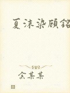 夏沫染顾铭修