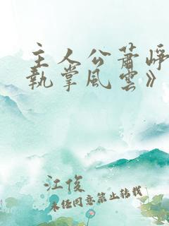 主人公萧峥的《执掌风云》小说