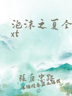 泡沫之夏全集txt