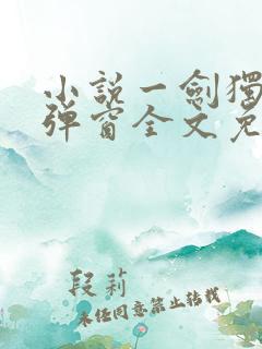 小说一剑独尊无弹窗全文免费阅读