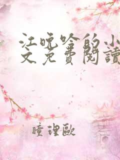 江晚吟的小说全文免费阅读