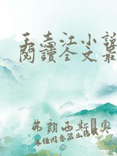王志江小说免费阅读全文最新章节无弹窗