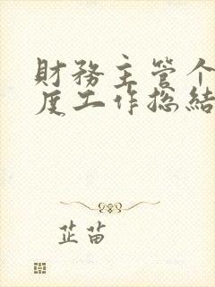 财务主管个人年度工作总结