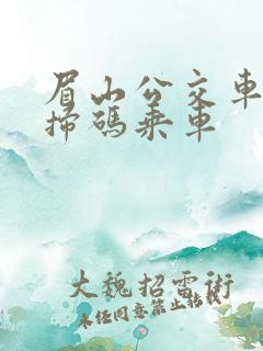 眉山公交车怎么扫码乘车