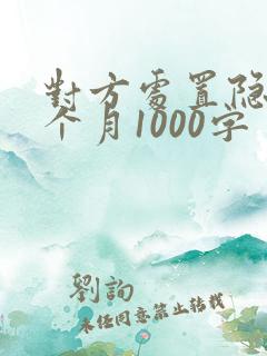 对方处置隐私一个月1000字