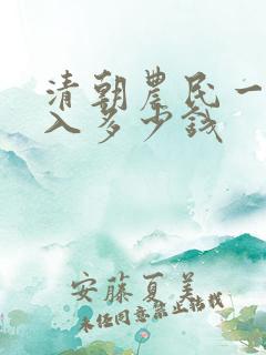 清朝农民一年收入多少钱