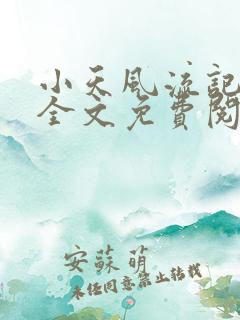 小天风流记小说全文免费阅读