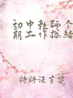 初中教师个人学期工作总结