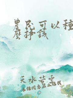 农民可以种植什么挣钱