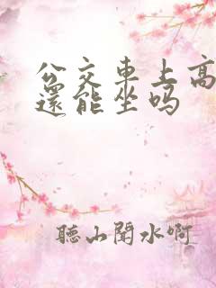 公交车上高潮了还能坐吗