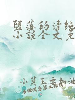 堕落的清纯校花小说全文免费
