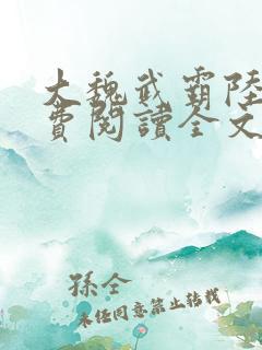 大魏武霸陆泽免费阅读全文