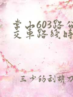 常山603路公交车路线时间表查询