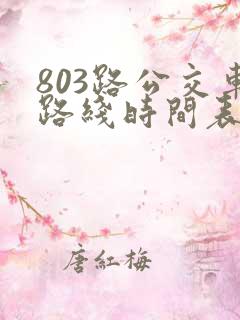 803路公交车路线时间表几点一趟