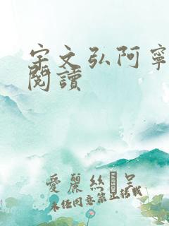 宇文弘阿宁全文阅读