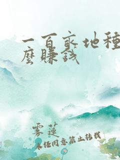 一百亩地种植什么赚钱