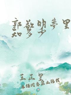 郭敬明梦里花落知多少