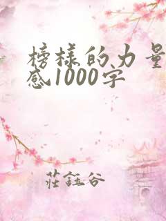 榜样的力量观后感1000字