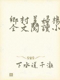 乡村美妇杨小朋全文阅读小说