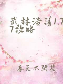 武林浩荡1.77攻略