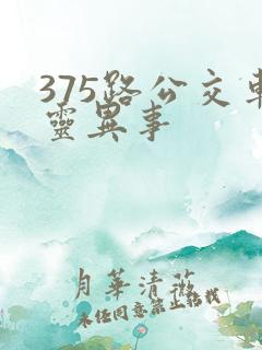 375路公交车灵异事