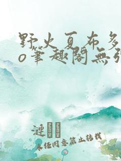 野火夏布多昂po笔趣阁无弹窗