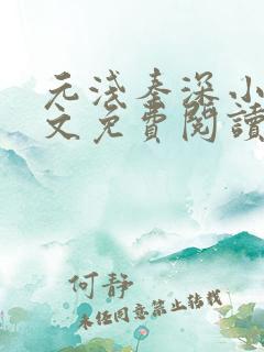 元浅秦深小说全文免费阅读