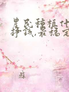 农民种植什么最挣钱,最稳定