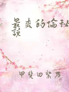 最爽的伦秘史小说