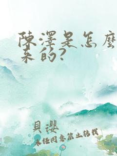 陈泽是怎么火起来的?