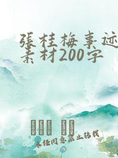 张桂梅事迹作文素材200字