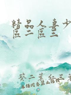 精品人妻少妇一区二区三