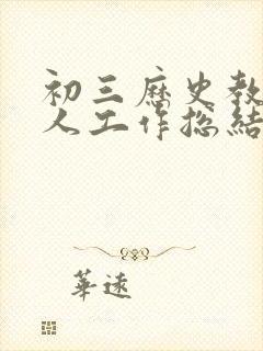 初三历史教学个人工作总结