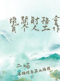 机关财务会计人员个人工作总结
