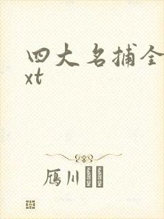 四大名捕全集txt