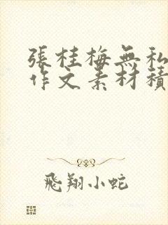 张桂梅无私奉献作文素材积累